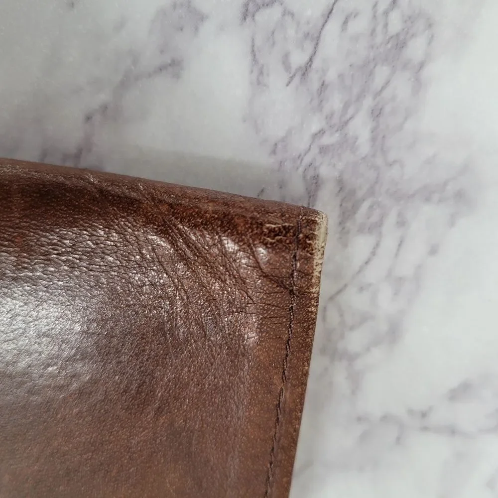 ROLFS Vintage Cowhide Brown Leather Wallet Slim Minimalist